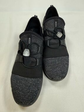 Ecco Women's Black and Charcoal Slip-On Sneakers